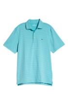 Men's Vineyard Vines Four Color Feeder Stripe Polo, Size - Green