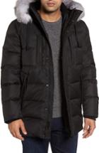 Men's Andrew Marc Quilted Down Jacket With Genuine Fox Fur Trim