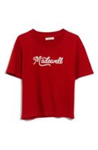 Women's Madewell Embroidered Easy Crop Tee - Red