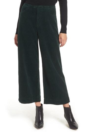 Women's Ag Etta High Waist Crop Wide Leg Corduroy Pants - Green