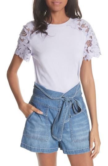 Women's La Vie Rebecca Taylor Lace Detail Tee - Purple