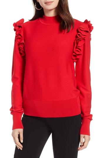 Women's Halogen Detachable Sleeve Sweater - Red