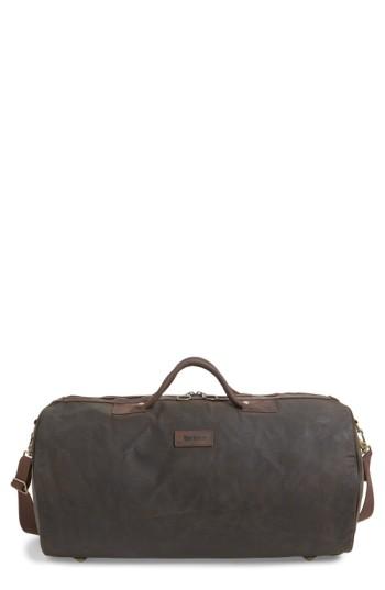 Men's Barbour Waxed Canvas Duffel Bag -