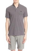 Men's The Kooples Sport Pipe-trimmed Band Collar Pique Polo - Grey