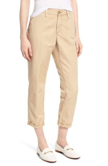 Women's Ag Caden Crop Twill Trousers - Beige