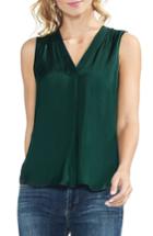 Women's Vince Camuto V-neck Rumple Satin Blouse - Green