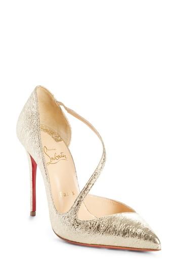 Women's Christian Louboutin Strappy Half D'orsay Pump