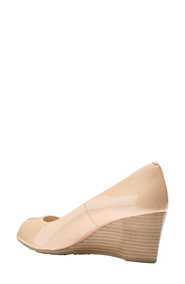 Women's Cole Haan Sadie Open Toe Wedge Pump .5 M - Beige