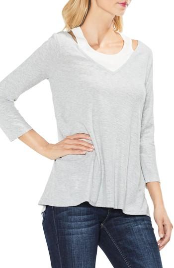 Women's Two By Vince Camuto Layered Top - Grey