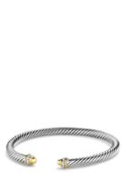 Women's David Yurman Cable Classics Bracelet With 18k Gold Domes & Diamonds, 5mm