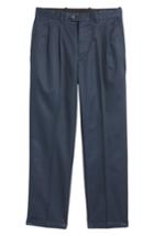 Men's Nordstrom Men's Shop Classic Smartcare(tm) Supima Cotton Pleated Trousers X 34 - Blue