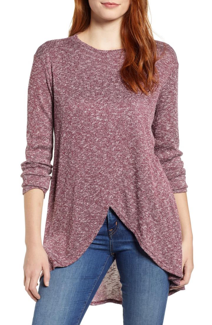 Women's Caslon High/low Tunic Top - Burgundy