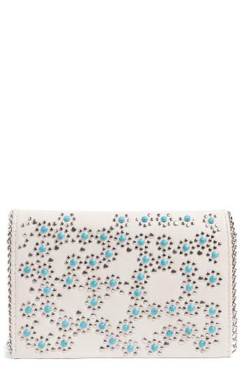 Chelsea28 Embellished Faux Leather Convertible Clutch - Ivory