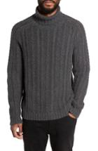 Men's Vince Cable Knit Turtleneck Sweater - Grey