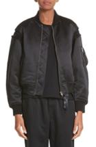 Women's Noir Kei Ninomiya Macrame Trim Satin Bomber Jacket - Black