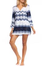 Women's La Blanca Embroidered Cover-up Tunic - Blue