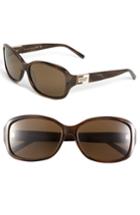 Women's Kate Spade New York 'annika' 56mm Polarized Rectangular Sunglasses - Brown