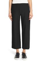 Women's Eileen Fisher Washable Stretch Crepe Crop Pants, Size - Black