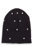 Women's Kate Spade New York Imitation Pearl Beanie - Black