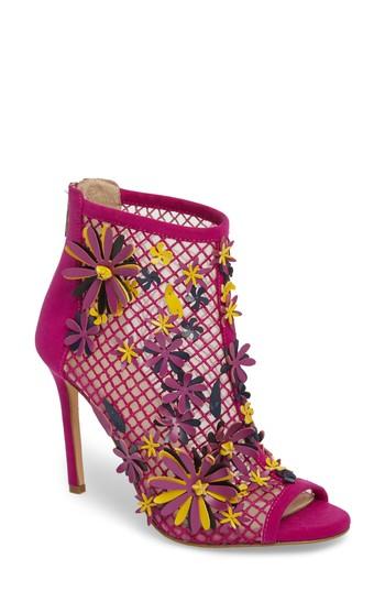 Women's Jessica Simpson Jayko Flower Mesh Bootie M - Purple