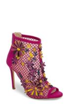 Women's Jessica Simpson Jayko Flower Mesh Bootie M - Purple