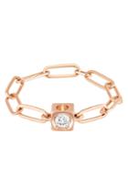 Women's Dinh Van Le Cube Diamant 18k Gold Chain Ring