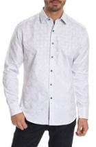 Men's Robert Graham Transient Classic Fit Print Sport Shirt, Size - White