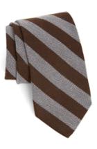 Men's Strong Suit Stripe Wool & Silk Tie, Size - Brown