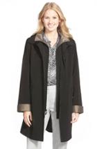 Women's Gallery Two Tone Long Silk Look Raincoat