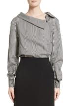 Women's Altuzarra Asymmetrical Pinstripe Shirt Us / 36 Fr - Black