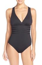 Women's La Blanca Cross Back One-piece Swimsuit - Black