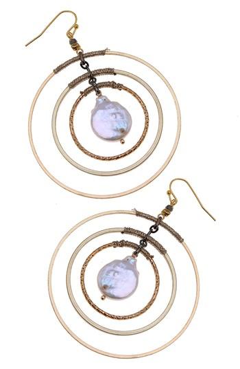 Women's Nakamol Design Multi Circle Freshwater Peal Earrings