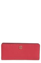 Women's Tory Burch Robinson Saffiano Leather Continental Wallet - Red