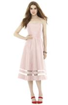 Women's Alfred Sung Illusion Stripe Strapless A-line Midi Dress - Pink