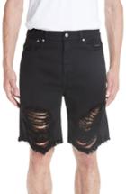 Men's Stampd Distressed Denim Shorts - Black