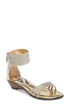 Women's Love And Liberty Shelly Crystal Embellished Ankle Strap Sandal M - Metallic