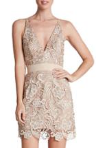 Women's Dress The Population Ava Lace Minidress - Beige