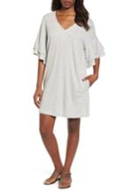 Women's Lucky Brand Stripe Ruffle Minidress - White