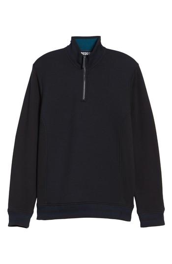 Men's Ted Baker London Uthink Trim Fit Quarter Zip Pullover (m) - Blue