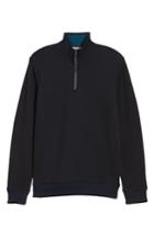 Men's Ted Baker London Uthink Trim Fit Quarter Zip Pullover (m) - Blue