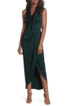 Women's Shona Joy Luxe Plunging Frill Maxi Dress