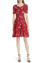 Women's Milly Twilight Floral Fit & Flare Dress, Size - Red