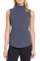 Petite Women's Nic+zoe The Perfect Mock Neck Top P - Blue
