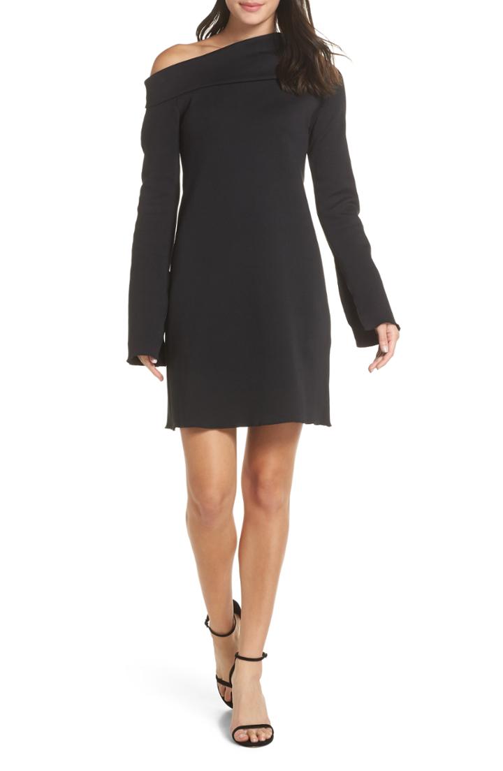 Women's Caara Grant One-shoulder Bell Sleeve Shift Dress - Black