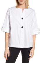 Women's Ming Wang Woven Shirt Jacket - White