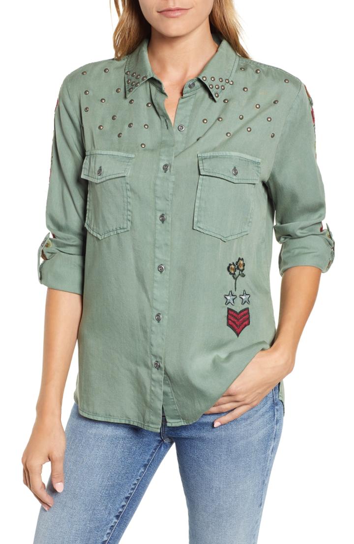 Women's Billy T Embroidered Roll-tab Shirt