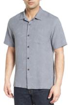 Men's Tommy Bahama Coastal Fronds Silk Camp Shirt - Grey