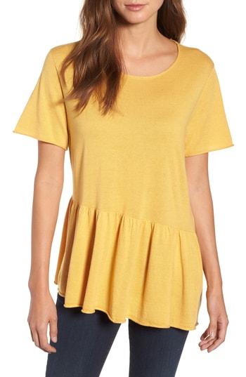 Women's Caslon Peplum Top - Yellow