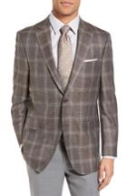Men's Peter Millar Classic Fit Plaid Wool Sport Coat S - Beige
