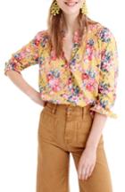 Women's J.crew Liberty Magical Bouquet Classic Popover Top - Yellow